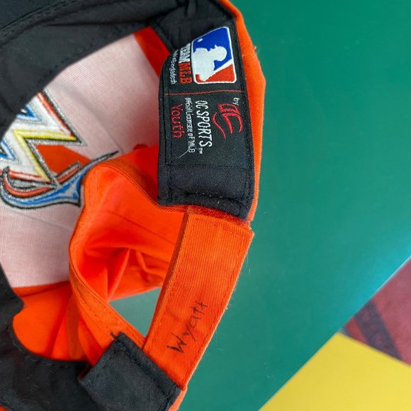 Orange Florida Marlins Team MLB OC Sports Ball Cap Hat Size: Adjustable Youth - Picture 7 of 7